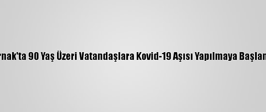 Şırnak'ta 90 Yaş Üzeri Vatandaşlara Kovid-19 Aşısı Yapılmaya Başlandı