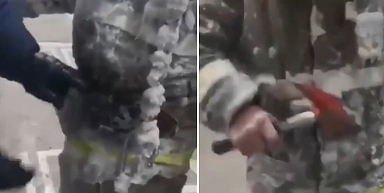 Yakutistan'da İtfaiyeciler -55 Derecede Buz Tutan Kıyafetlerini Çekiçle Çıkarıyor