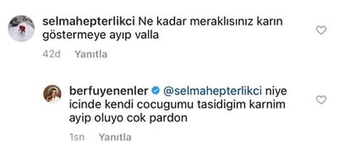 İkinci Bebeğine Hamile Olan Berfu Yenenler, Kendisine Yapılan Ayarsız Yoruma Müthiş Bir Cevap Verdi!