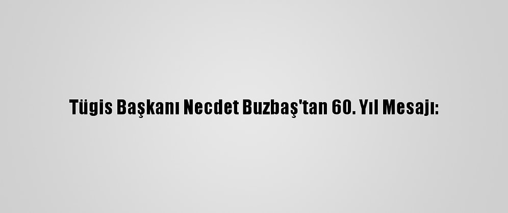 Tügis Başkanı Necdet Buzbaş'tan 60. Yıl Mesajı: