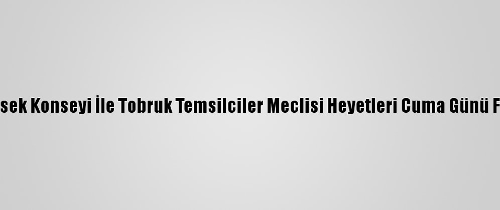 Libya Devlet Yüksek Konseyi İle Tobruk Temsilciler Meclisi Heyetleri Cuma Günü Fas'ta Toplanıyor