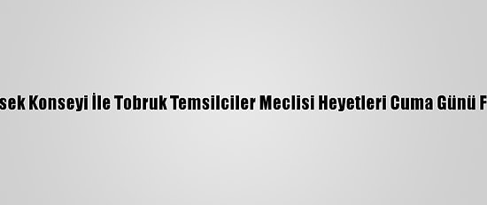 Libya Devlet Yüksek Konseyi İle Tobruk Temsilciler Meclisi Heyetleri Cuma Günü Fas'ta Toplanıyor