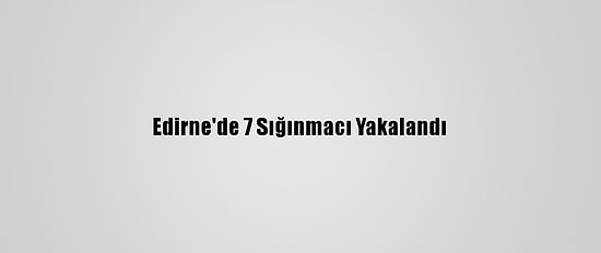 Edirne'de 7 Sığınmacı Yakalandı