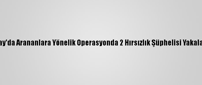 Hatay'da Arananlara Yönelik Operasyonda 2 Hırsızlık Şüphelisi Yakalandı