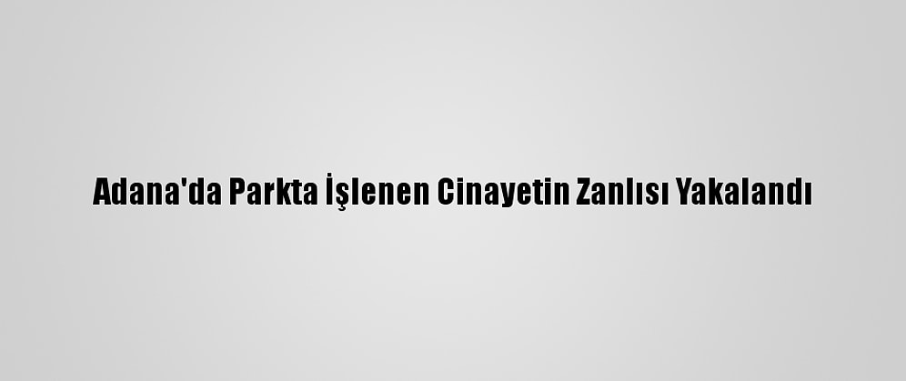 Adana'da Parkta İşlenen Cinayetin Zanlısı Yakalandı