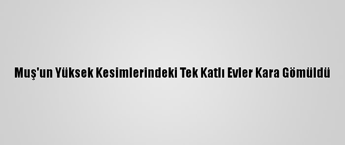 Muş'un Yüksek Kesimlerindeki Tek Katlı Evler Kara Gömüldü