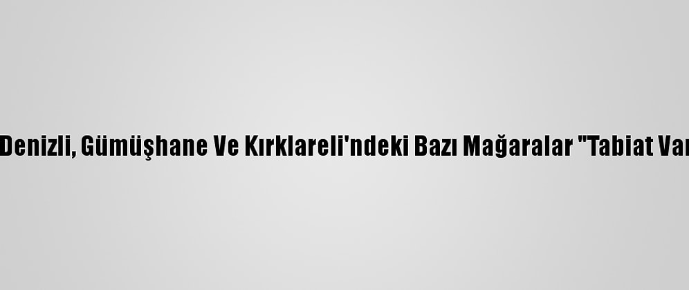 Tekirdağ, Denizli, Gümüşhane Ve Kırklareli'ndeki Bazı Mağaralar "Tabiat Varlığı" Oldu
