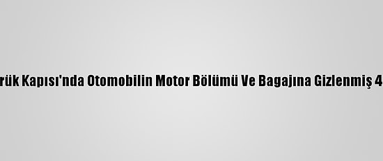 Akçakale Gümrük Kapısı'nda Otomobilin Motor Bölümü Ve Bagajına Gizlenmiş 4 Kuzu Bulundu