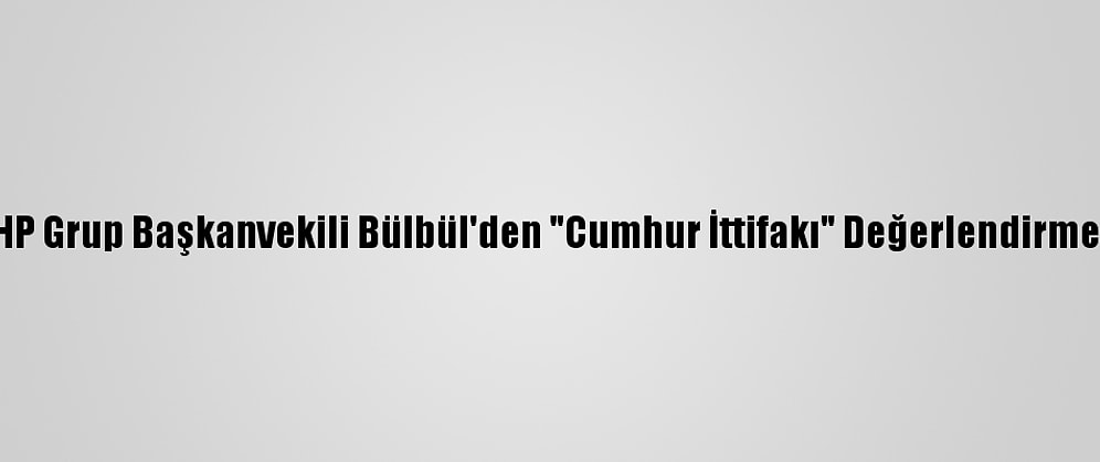 MHP Grup Başkanvekili Bülbül'den "Cumhur İttifakı" Değerlendirmesi:
