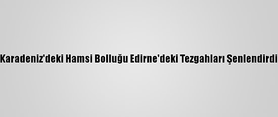 Karadeniz'deki Hamsi Bolluğu Edirne'deki Tezgahları Şenlendirdi
