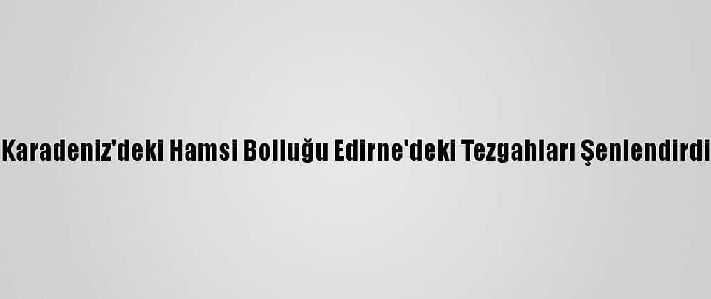Karadeniz'deki Hamsi Bolluğu Edirne'deki Tezgahları Şenlendirdi