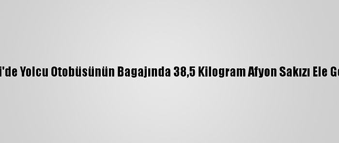 Kocaeli'de Yolcu Otobüsünün Bagajında 38,5 Kilogram Afyon Sakızı Ele Geçirildi