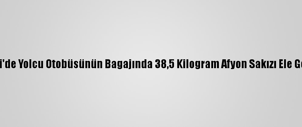 Kocaeli'de Yolcu Otobüsünün Bagajında 38,5 Kilogram Afyon Sakızı Ele Geçirildi