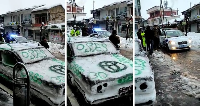 Kardan Araba Yapıp Trafik Polisini Kandırmayı Başaran Yurdum İnsanı