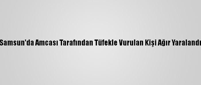 Samsun'da Amcası Tarafından Tüfekle Vurulan Kişi Ağır Yaralandı