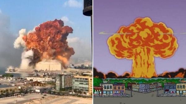 Simpsons'da Beyrut Patlaması'nı andıran bir sahnenin de yer alması dikkat çekenlerden arasında yer aldı.