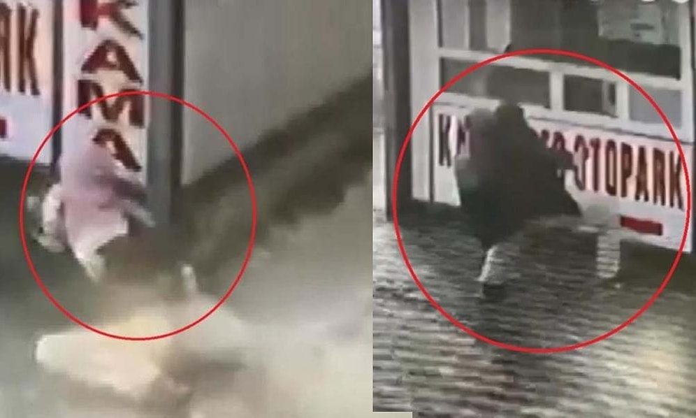 Kucağında Çocuğu ile Buzlu Yolda Düşen Babanın Çocuğuna Zarar Gelmemesi Girdiği Müthiş Çaba