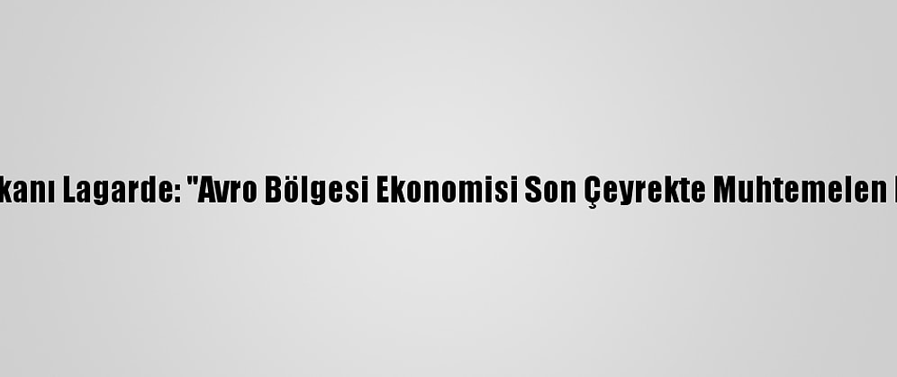 Ecb Başkanı Lagarde: "Avro Bölgesi Ekonomisi Son Çeyrekte Muhtemelen Daraldı"