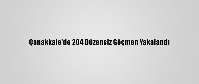 Çanakkale'de 204 Düzensiz Göçmen Yakalandı