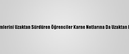 Eğitimlerini Uzaktan Sürdüren Öğrenciler Karne Notlarına Da Uzaktan Erişti