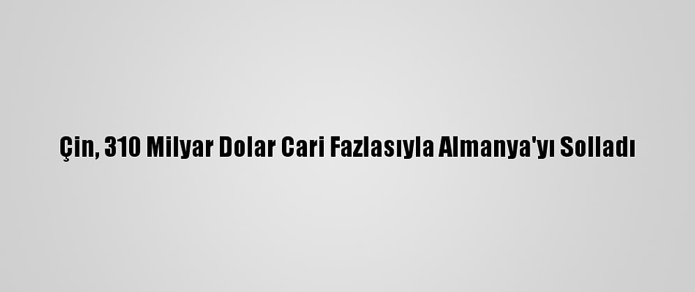 Çin, 310 Milyar Dolar Cari Fazlasıyla Almanya'yı Solladı