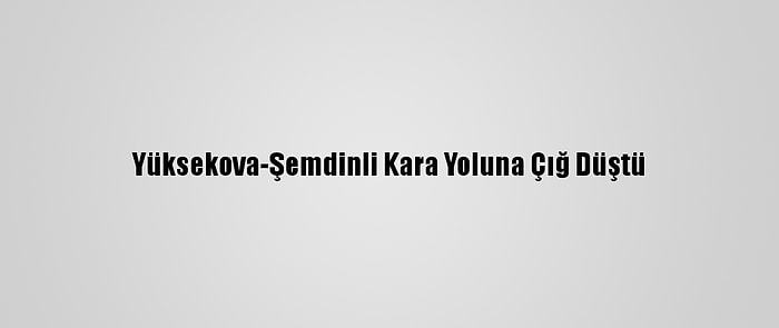 Yüksekova-Şemdinli Kara Yoluna Çığ Düştü