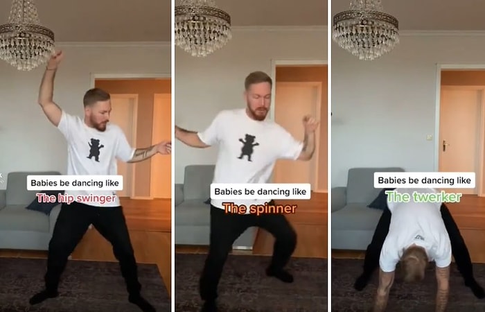 Bebeklerin Dans Şekillerini Taklit Eden Adamın Aşırı Eğlenceli Videosu