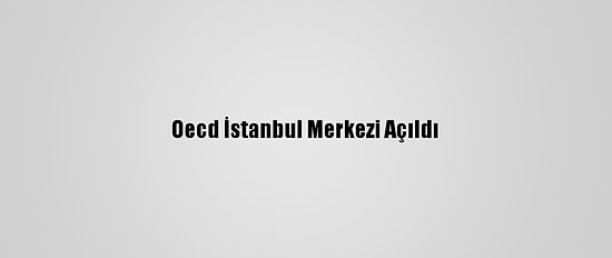 Oecd İstanbul Merkezi Açıldı