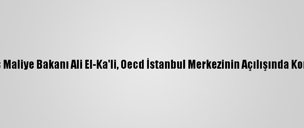 Tunus Maliye Bakanı Ali El-Ka'li, Oecd İstanbul Merkezinin Açılışında Konuştu: