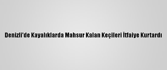 Denizli'de Kayalıklarda Mahsur Kalan Keçileri İtfaiye Kurtardı