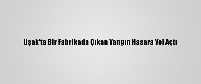 Uşak'ta Bir Fabrikada Çıkan Yangın Hasara Yol Açtı