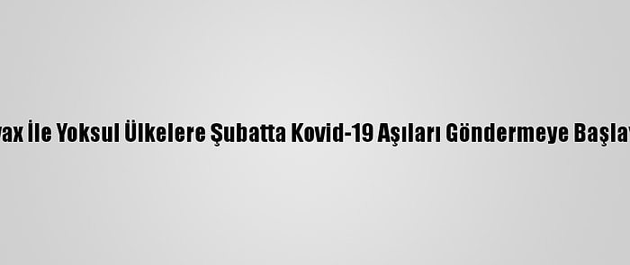 Dsö: Covax İle Yoksul Ülkelere Şubatta Kovid-19 Aşıları Göndermeye Başlayabiliriz