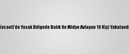 Kocaeli'de Yasak Bölgede Balık Ve Midye Avlayan 10 Kişi Yakalandı