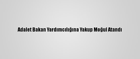 Adalet Bakan Yardımcılığına Yakup Moğul Atandı
