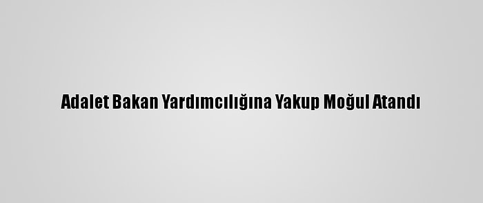 Adalet Bakan Yardımcılığına Yakup Moğul Atandı