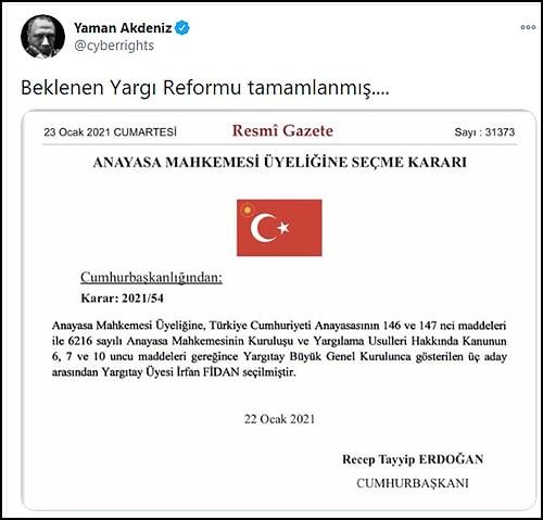 Erdoğan Çok Konuşulan O Atamayı Yaptı: Anayasa Mahkemesi Üyeliğine İrfan Fidan Seçildi