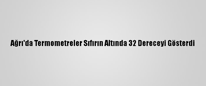 Ağrı'da Termometreler Sıfırın Altında 32 Dereceyi Gösterdi