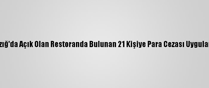 Elazığ'da Açık Olan Restoranda Bulunan 21 Kişiye Para Cezası Uygulandı