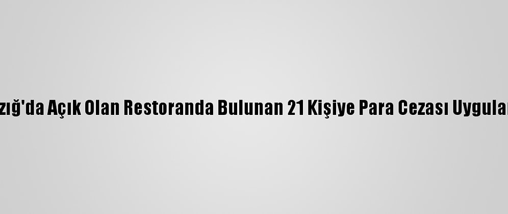 Elazığ'da Açık Olan Restoranda Bulunan 21 Kişiye Para Cezası Uygulandı
