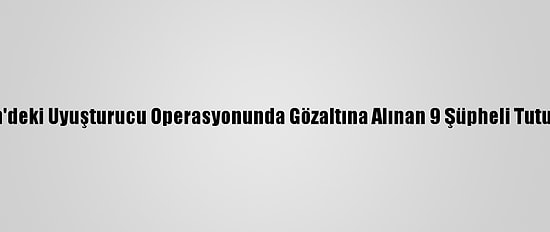 Mardin'deki Uyuşturucu Operasyonunda Gözaltına Alınan 9 Şüpheli Tutuklandı