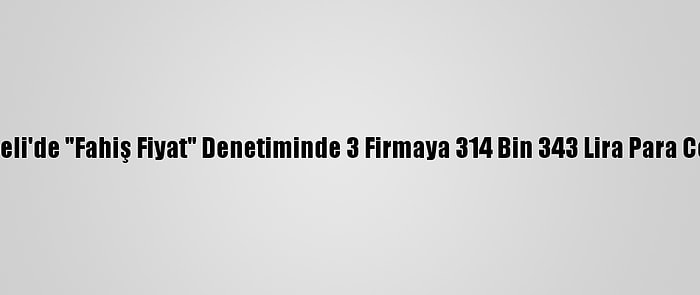 Kocaeli'de "Fahiş Fiyat" Denetiminde 3 Firmaya 314 Bin 343 Lira Para Cezası