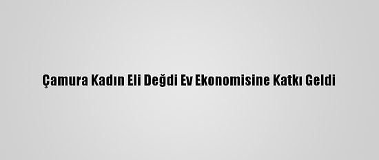 Çamura Kadın Eli Değdi Ev Ekonomisine Katkı Geldi