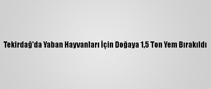 Tekirdağ'da Yaban Hayvanları İçin Doğaya 1,5 Ton Yem Bırakıldı