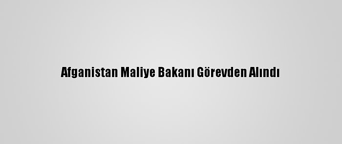 Afganistan Maliye Bakanı Görevden Alındı