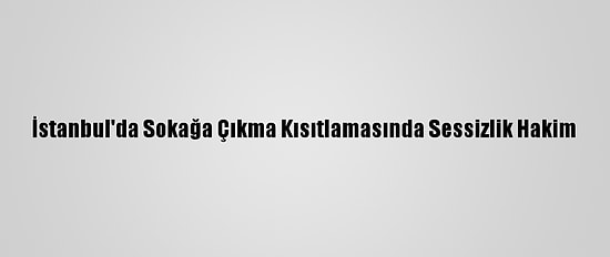 İstanbul'da Sokağa Çıkma Kısıtlamasında Sessizlik Hakim