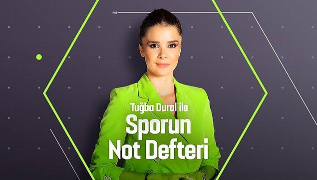 1981 doğumlu spiker Tuğba Dural, hafta içi her gün NTV'de Sporun Not Defteri programını sunuyor.