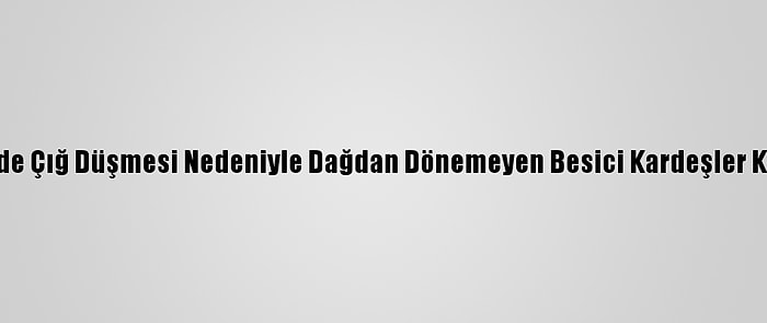 Hakkari'de Çığ Düşmesi Nedeniyle Dağdan Dönemeyen Besici Kardeşler Kurtarıldı