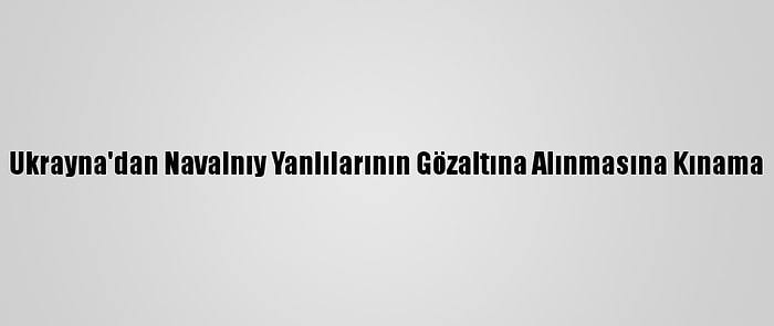 Ukrayna'dan Navalnıy Yanlılarının Gözaltına Alınmasına Kınama