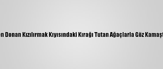 Kısmen Donan Kızılırmak Kıyısındaki Kırağı Tutan Ağaçlarla Göz Kamaştırıyor