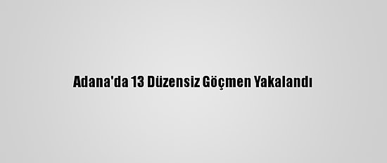 Adana'da 13 Düzensiz Göçmen Yakalandı